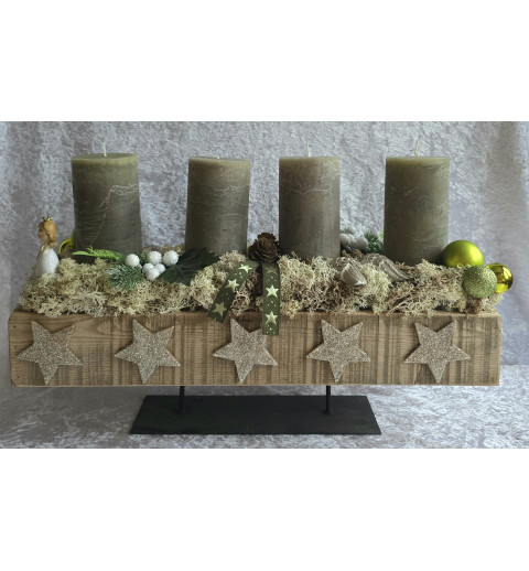 Adventsgesteck Engel/olive