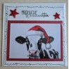 Karte Kuh mit Weihnachtsmütze rot-creme 4