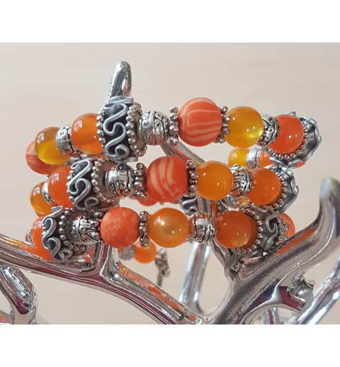 Wickelarmband orange mit Nespressokapseln