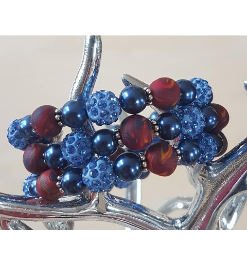 Wickelarmband blau/rot