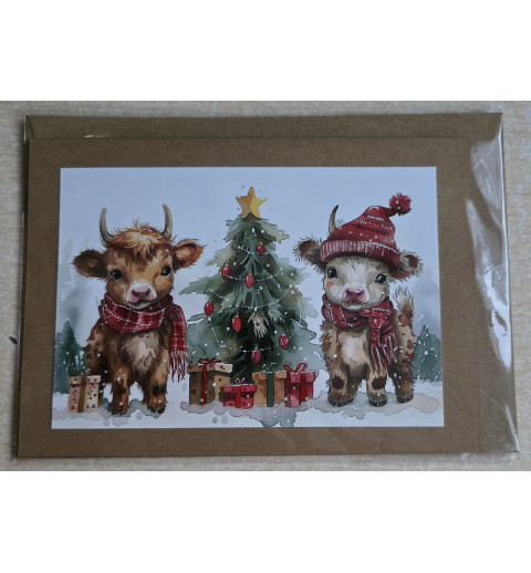 Karte Weihnachts Hochlandkälber 1