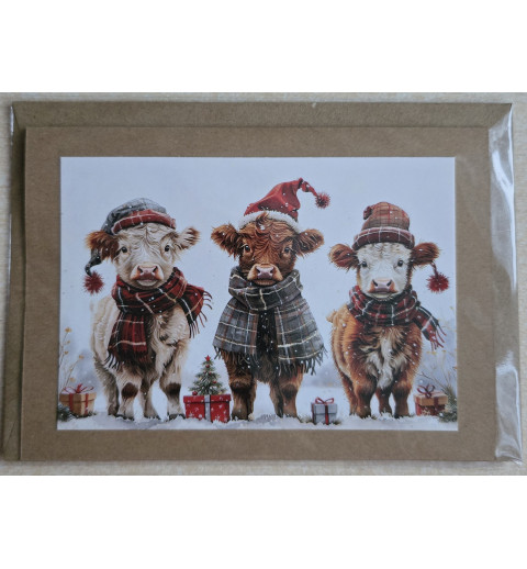 Karte Weihnachts Hochlandkälber 3