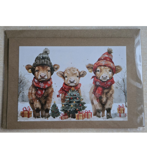 Karte Weihnachts Hochlandkälber 4