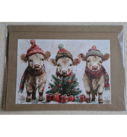 Karte Weihnachts Hochlandkälber 5