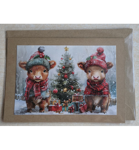 Karte Weihnachts Hochlandkälber 6