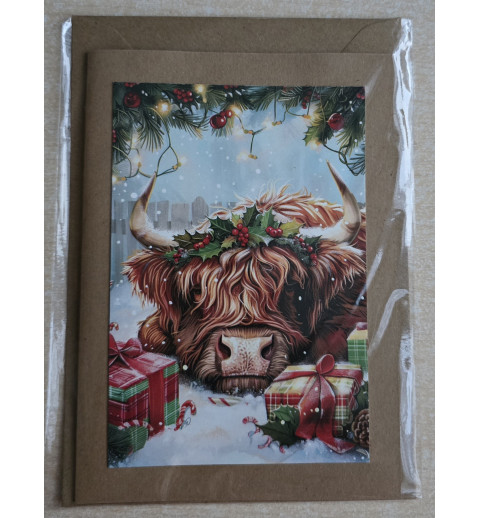 Karte Weihnachts Hochlandrind 2