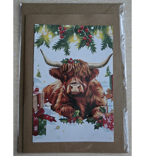 Karte Weihnachts Hochlandrind 3