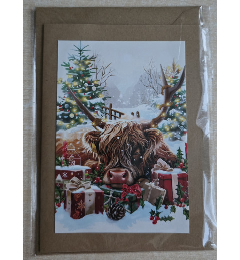 Karte Weihnachts Hochlandrind 4