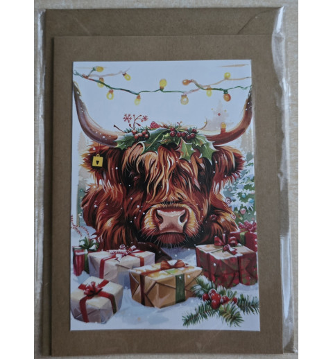 Karte Weihnachts Hochlandrind 5