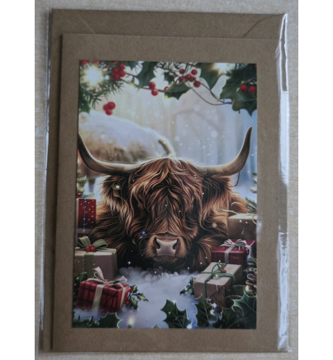 Karte Weihnachts Hochlandrind 6
