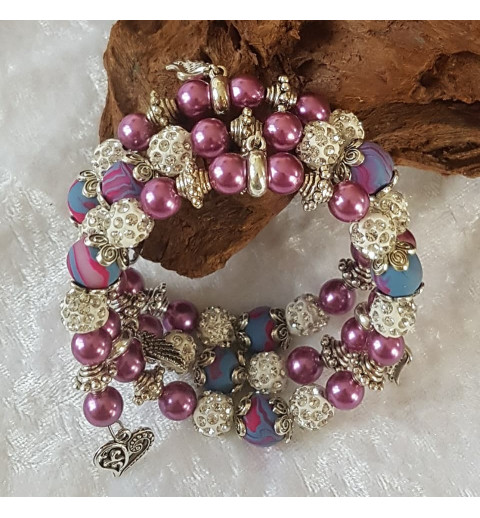 Wickelarmband magenta