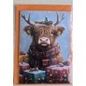 Karte Weihnachts Hochlandrind/Winterlandschaft 1