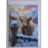 Karte Weihnachts Hochlandrind/Winterlandschaft 4