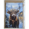 Karte Weihnachts Hochlandrind/Winterlandschaft 12