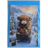 Karte Weihnachts Hochlandrind/Winterlandschaft 13