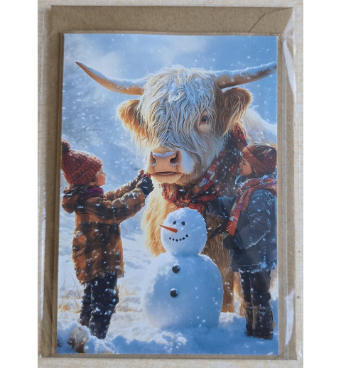 Karte Weihnachts Hochlandrind/Winterlandschaft 18