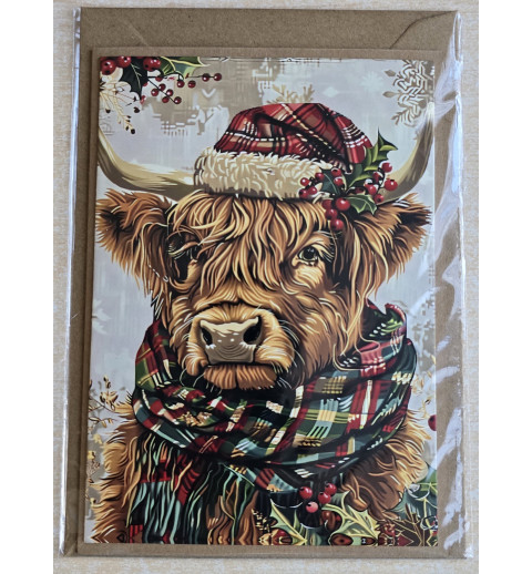 Karte Winter-Weihnachts Hochlandrind 1