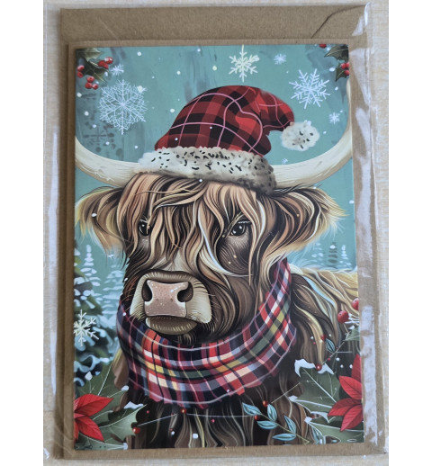 Karte Winter-Weihnachts Hochlandrind 2
