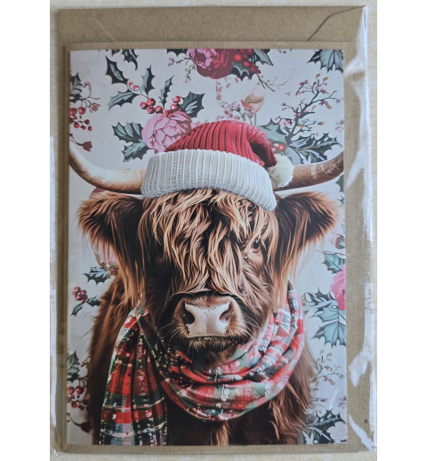 Karte Winter-Weihnachts Hochlandrind 4