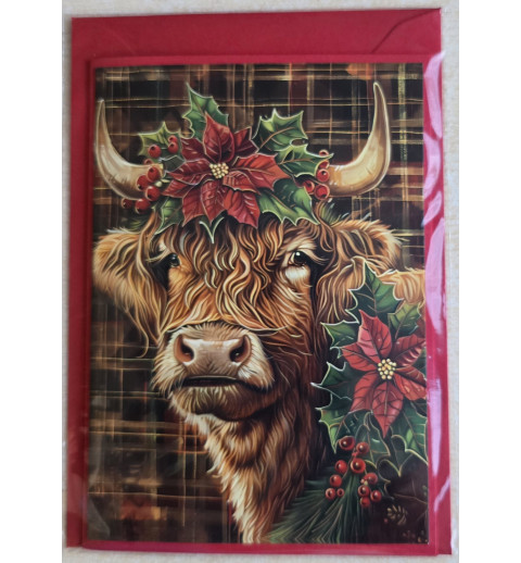 Karte Winter-Weihnachts Hochlandrind 6