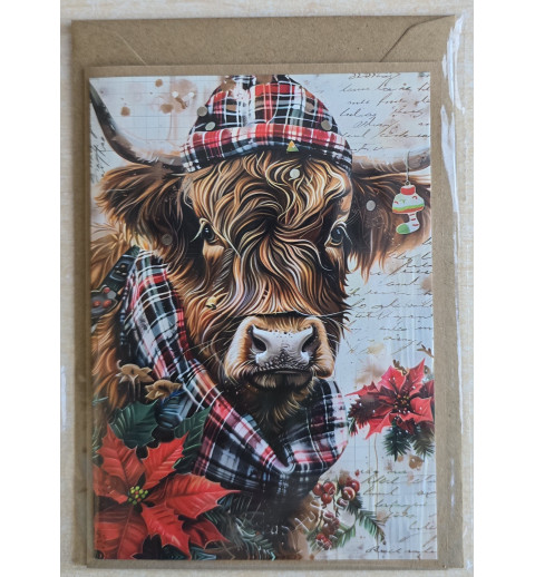 Karte Winter-Weihnachts Hochlandrind 8