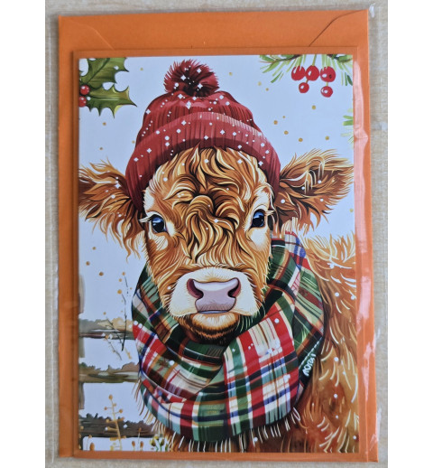 Karte Winter-Weihnachts Hochlandrind 10