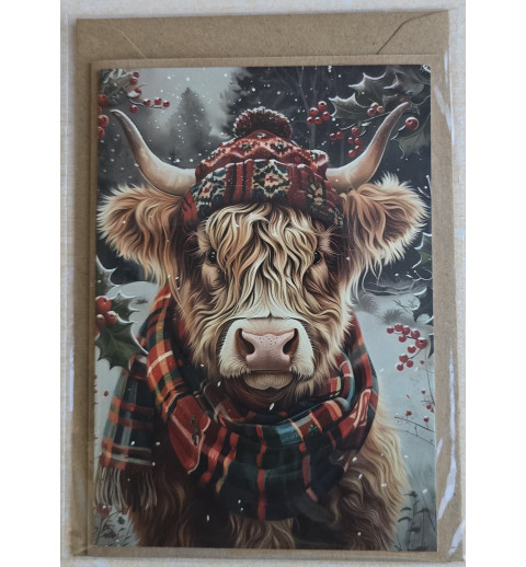 Karte Winter-Weihnachts Hochlandrind 11