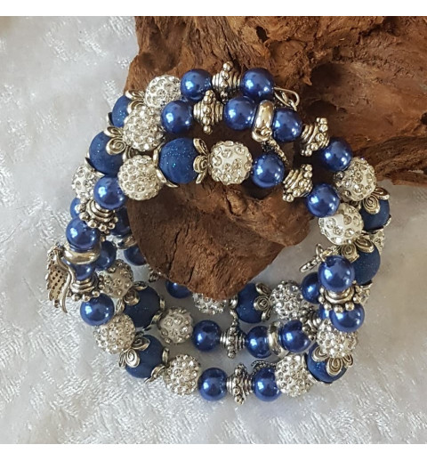 Wickelarmband blau