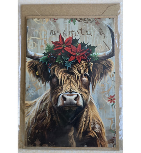 Karte Winter-Weihnachts Hochlandrind 15