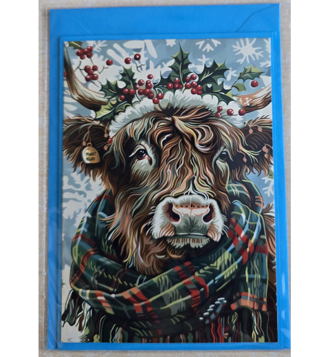 Karte Winter-Weihnachts Hochlandrind 16