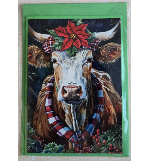 Karte Winter-Weihnachts Hochlandrind 22