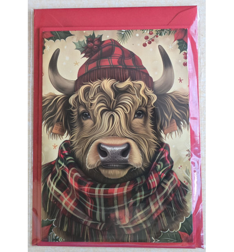 Karte Winter-Weihnachts Hochlandrind 24