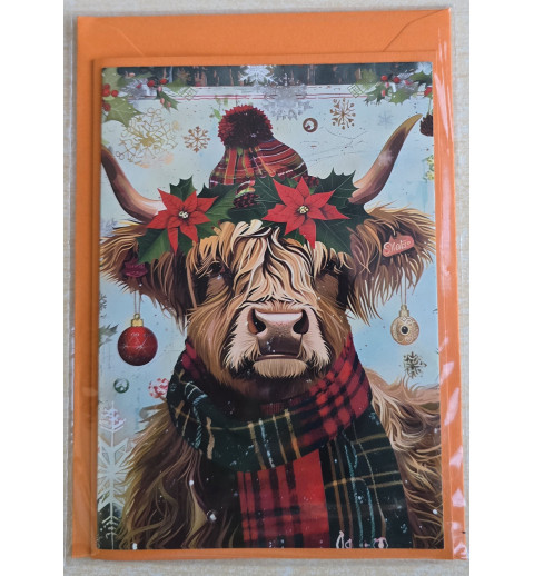 Karte Winter-Weihnachts Hochlandrind 28