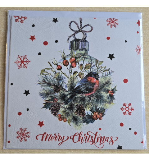 Karte Weihnachtskugel/Vogel