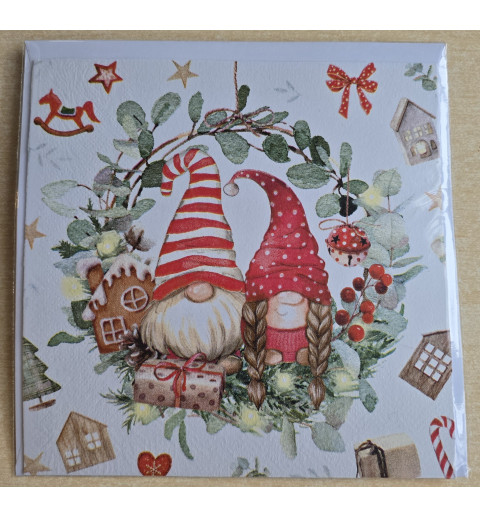 Karte Wichtel Päarchen/Lebkuchen