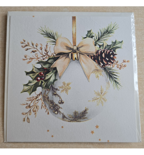 Karte Weihnachtskugel weiss