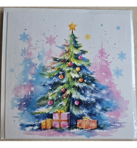 Karte Bunter Weihnachtsbaum/Geschenke