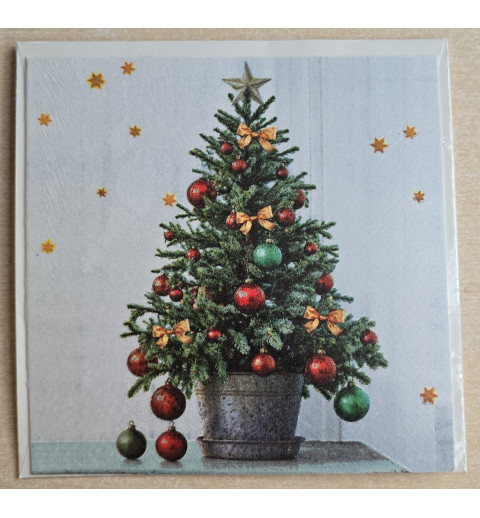 Karte Weihnachtsbaum rot-grün
