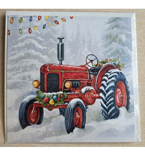 Karte Roter Traktor/Lichterkette
