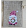 Geschenk Jute Beutel Wichtel pink 2