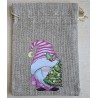 Geschenk Jute Beutel Wichtel pink 3