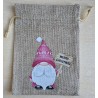 Geschenk Jute Beutel Wichtel pink 4