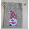 Geschenk Jute Beutel Wichtel pink 10
