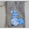 Geschenk Jute Beutel Wichtel türkis 2