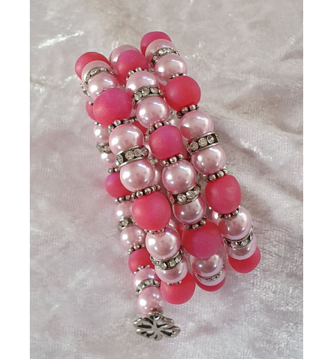 Wickelarmband rosa/pink