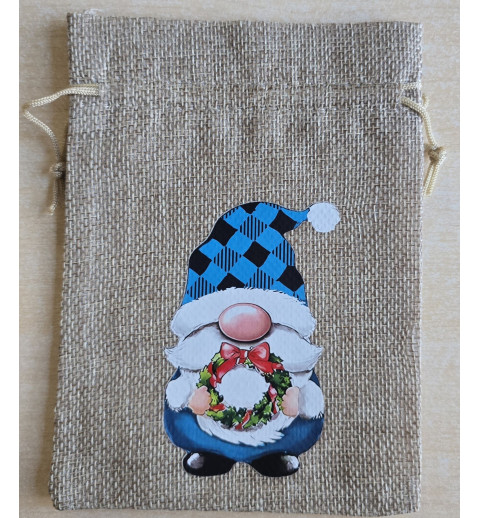 Geschenk Jute Beutel Wichtel türkis 8