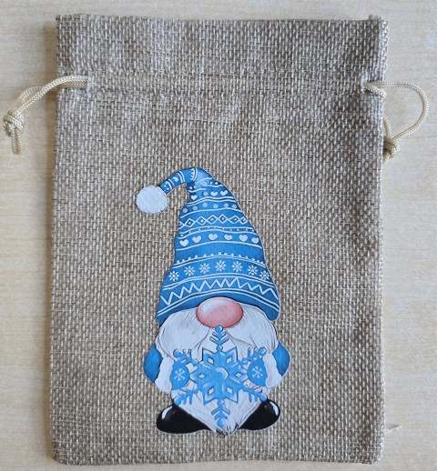 Geschenk Jute Beutel Wichtel türkis 9