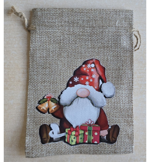 Geschenk Jute Beutel Wichtel rot 3