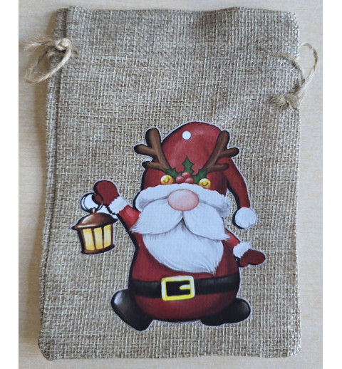 Geschenk Jute Beutel Wichtel rot 4