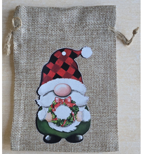 Geschenk Jute Beutel Wichtel rot 6